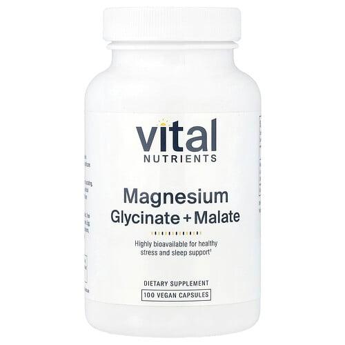 Vital Nutrients, 글리신산 마그네슘 + 말레이트, 비건 캡슐 100정(캡슐당 120mg)
