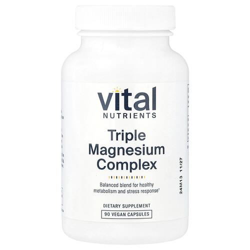 Vital Nutrients, 삼중 마그네슘 복합체, 500mg, 베지 캡슐 90정(캡슐당 250mg) 상품 이미지