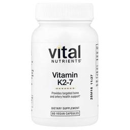 Vital Nutrients, 비타민K2-7, 베지 캡슐 60정(캡슐 1정당 180mcg)
