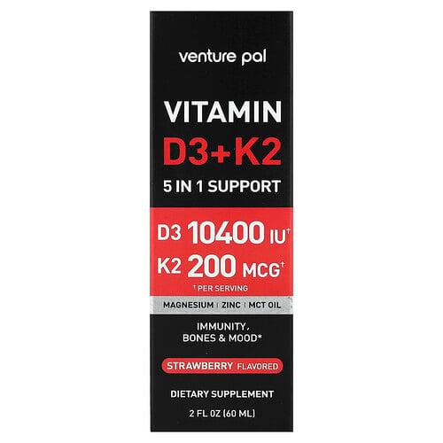 Venture Pal, 비타민D3 + K2, 딸기, 60ml(2fl oz) 상품 이미지