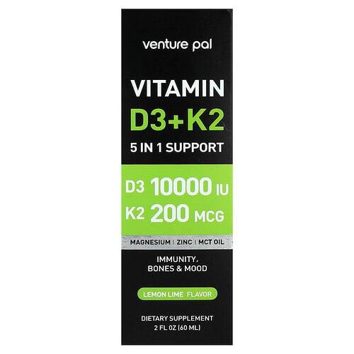 Venture Pal, 비타민D3 + K2, 레몬 라임, 60ml(2fl oz) 상품 이미지