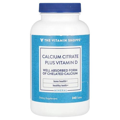 더 비타민 샵 The Vitamin Shoppe, 구연산 칼슘 및 비타민D, 240정