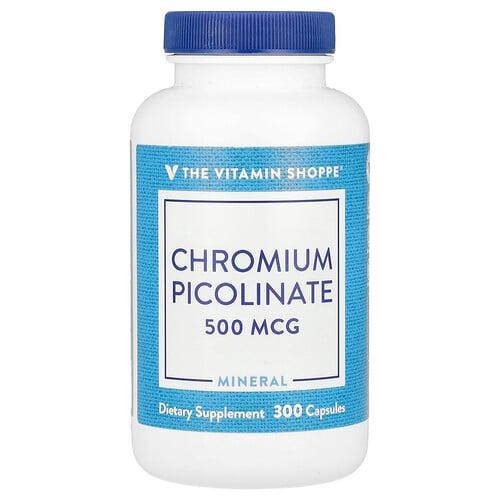 더 비타민 샵 The Vitamin Shoppe, 피콜린산크로뮴, 500mcg, 캡슐 300정