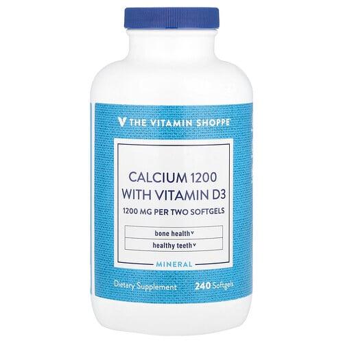 더 비타민 샵 The Vitamin Shoppe, 비타민D3 함유 칼슘 1200, 소프트젤 240정