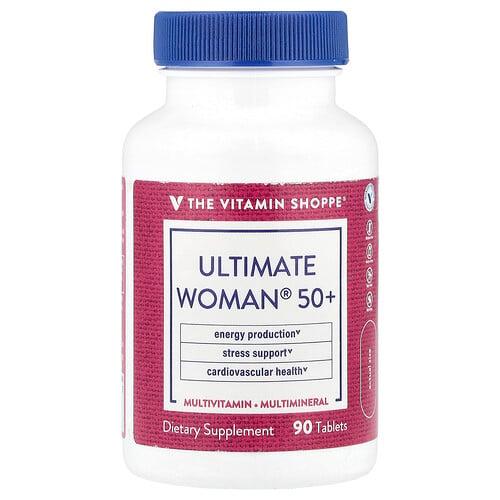 더 비타민 샵 The Vitamin Shoppe, Ultimate Woman® 50+, 종합비타민 및 종합 미네랄, 90정