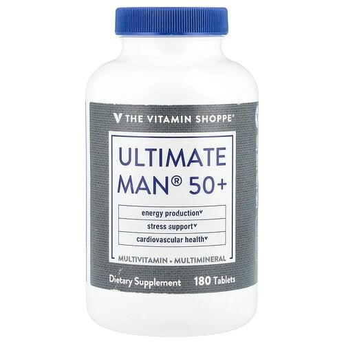 더 비타민 샵 The Vitamin Shoppe, Ultimate Man® 50+, 종합비타민 및 종합 미네랄, 180정