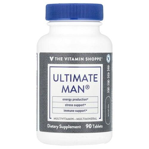 더 비타민 샵 The Vitamin Shoppe, Ultimate Man®, 종합비타민 및 종합 미네랄, 90정