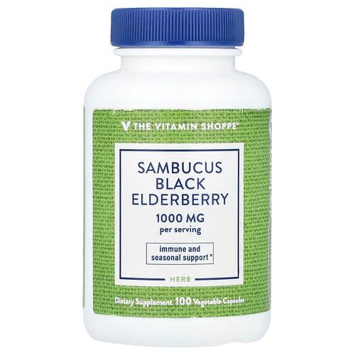 더 비타민 샵 The Vitamin Shoppe, 삼부커스 블랙 엘더베리, 베지 캡슐 100정(캡슐 1정당 500mg)