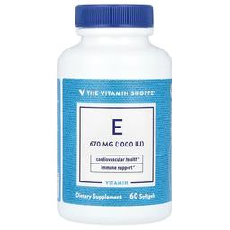 더 비타민 샵 The Vitamin Shoppe, 비타민E, 670mg(1,000IU), 소프트젤 60정