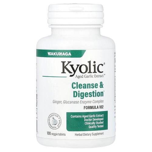 쿄릭 Kyolic, Aged Garlic Extract™, 정화 및 소화 기능, 포뮬라 102, 베지 정제 100정