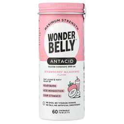원더벨리 Wonderbelly, Antacid, 딸기 밀크셰이크, 츄어블 정 60정(1정당 1,000mg)