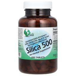 월드 올가닉스 World Organic, 실리카 500, 200정(1정당 50mg)