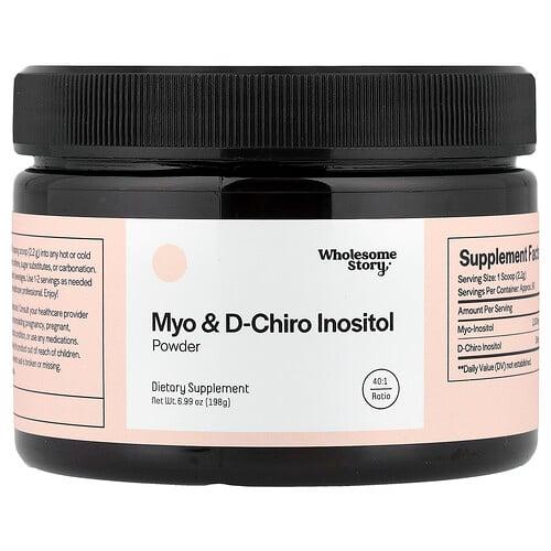홀섬 스토리 Wholesome Story, 미오이노시톨 및 d-카이로이노시톨 분말, 198g(6.99oz)