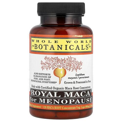 홀 월드 보타니칼 Whole World Botanicals, Royal Maca® 폐경기 증상 완화, 베지 캡슐 120정