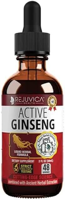 Active Ginseng 코리안 레드 인삼 천연 진세노사이드 함유 - 2배 흡수를 위한 천연 고급 액체 솔루션 - 건강한 에너지, 활력, 기분 등을 지원 이미지