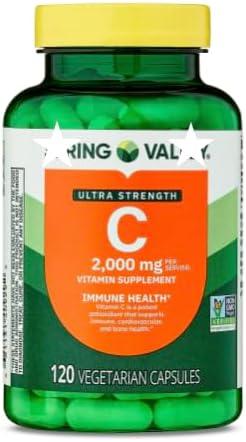울트라 스트렝스 비타민 C 2000 mg – 면역 지원 건강 보조 식품 – 120 캡슐 – 항산화 및 웰니스 지원 - 팩-1 이미지