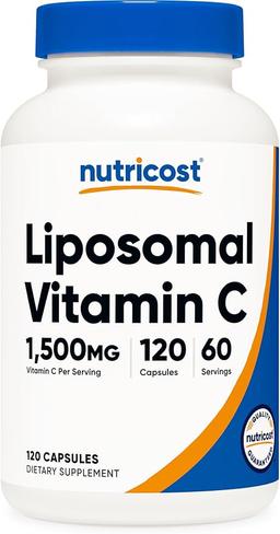 뉴트리코스트, 리포솜 비타민C (1500mg), 비건 캡슐 120정 - 유전자 변형 성분 무함유, 글루텐 프리, 60회 제공량 이미지