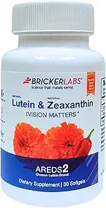 천연 루테인 + 제아잔틴 눈 보충제 - 황반 카로티노이드로 눈, 뇌 및 피부 건강 지원, 우수한 생체 이용률, AREDS2 선택 루테인 소스 - 소프트 젤 60개 이미지