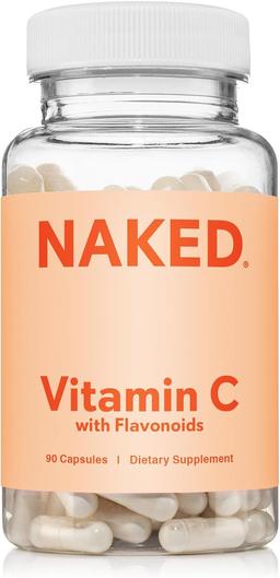 NAKED 비타민 C - 시트러스 바이오플라보노이드 함유 아스코르브산 캡슐 500mg - 데일리 항산화 및 면역 지원* Made in USA - 비건, 유전자 변형 성분 무함유 - 90 캡슐 이미지