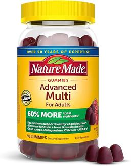 Nature Made Advanced Multivitamin Gummies for Adults, Women's and Men's Multivitamin Gummies with Magnesium Citrate, Calcium & B Vitamins, Daily Support, 90 Gummies, 30 Day Supply 이미지