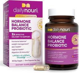 Daily Nouri Hormone Balance Probiotic for Women | Capsules for PCOS, Vaginal pH, Yeast Balance, Skin Health, Digestion & Immunity | 7 Probiotic Strains & Vegan Ahiflower Omega Oil | 30-Day Supply 이미지