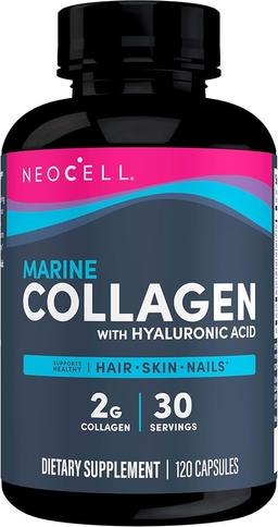 Neocell 마린 콜라겐, 히알루론산, 비타민 C, 마그네슘, B6, B12, 아연 및 단백질이 함유된 콜라겐 알약 120개, Non-GMO, 팔레오 친화적, 글루텐 프리, 피부에 수분 공급(포장은 다를 수 있음) 이미지