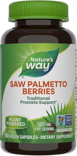 Nature's Way 쏘팔메토 베리, 전통 전립선 건강 보조제*, 1회 제공량당 585mg, 비GMO 프로젝트 인증, 비건, 180캡슐 이미지