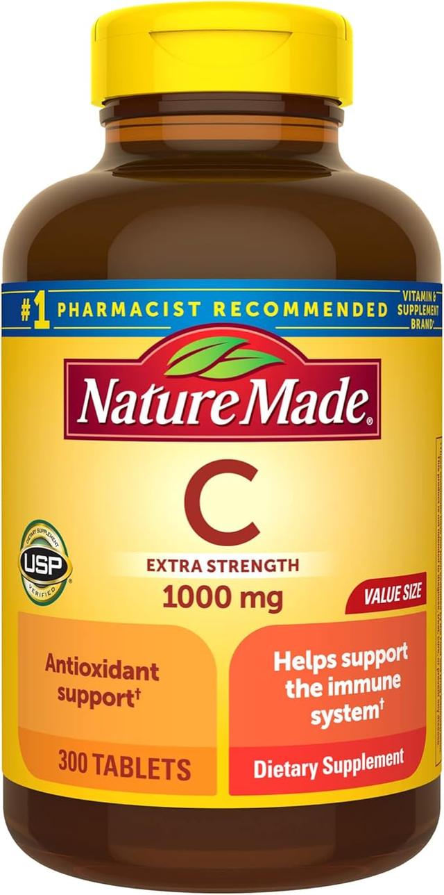 Nature Made, 엑스트라 스트렝스 비타민 C 1000mg, 면역 지원을 위한 건강 보조 식품, 300정, 300일 분량 상품 이미지