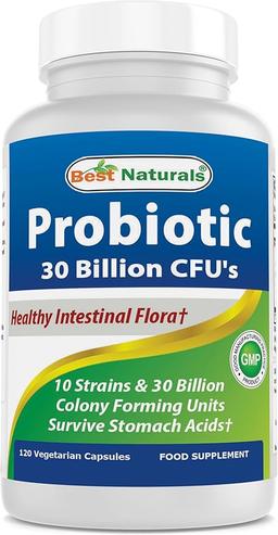 Best Naturals Probiotic 10 Strains & 30 Billion CFU Intestinal Flora, 120 Veggie Capsules - Shelf Stable probiotic (4146365) 이미지
