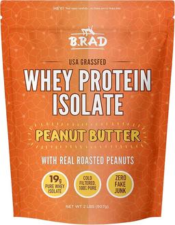 B.rad 분리 유청 단백질 | 천연 성분, 매우 순수하고 깨끗한 성분 | 100% 미국산 | 0.9kg(2파운드), 땅콩 버터 이미지