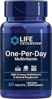 Life Extension One-Per-Day Multivitamin – Packed with Over 25 Vitamins, Minerals & Plant Extracts, Quercetin, 5-MTHF Folate & More – 1-Daily, Non-GMO, Gluten-Free – 60 Tablets 이미지