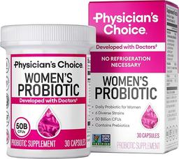 Physician's CHOICE Probiotics for Women - PH Balance, Digestive, UT, & Feminine Health - 50 Billion CFU - 6 Unique Strains for Her - Organic Prebiotics, Cranberry Extract+ - Women Probiotic - 30 CT 이미지