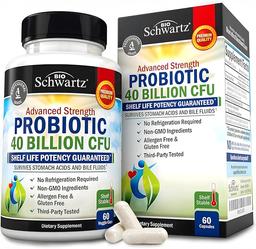 Daily Probiotic Supplement with 40 Billion CFU - Gut Health Complex with Astragalus and Lactobacillus Acidophilus Probiotic for Women and Men - Shelf Stable with Prebiotics for Digestive Health 이미지