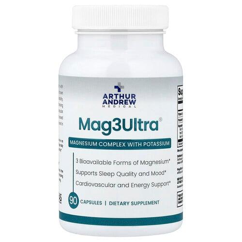 아서 앤드류 메디칼 Arthur Andrew Medical, Mag3Ultra®, 마그네슘 복합체, 칼륨 함유, 캡슐 90정 상품 이미지