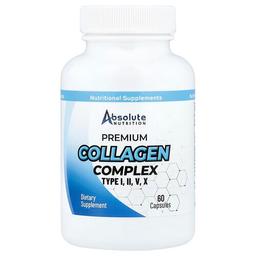 엡솔루트 뉴트리션 Absolute Nutrition, 프리미엄 콜라겐 복합체, I, II, V, X형, 캡슐 60정