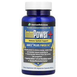 아메리칸 바이오사이언스 American Biosciences, ImmPower®+, ahCC® 플러스 FWGE-SC®, 베지 캡슐 60정
