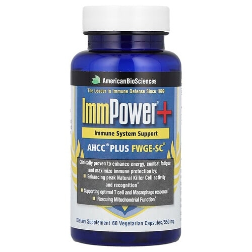 아메리칸 바이오사이언스 American Biosciences, ImmPower®+, ahCC® 플러스 FWGE-SC®, 베지 캡슐 60정 상세 이미지