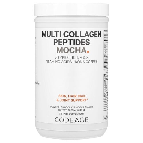 Codeage, 멀티 콜라겐 펩타이드 분말, 초콜릿 모카 맛, 408g(14.39oz) 상세 이미지