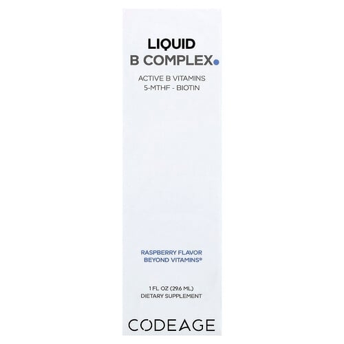 Codeage, 액상 B 복합체, 라즈베리, 29.6ml(1fl oz) 상세 이미지