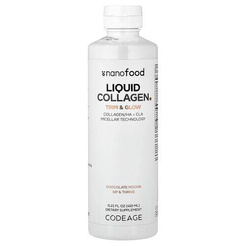 Codeage, Nanofood, 액상 콜라겐, 트리밍 & 글로우, 초콜릿 모카, 450ml(15.22fl oz) 상품 이미지