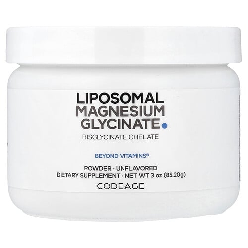 Codeage, 리포소말 마그네슘 글리시네이트 분말, 무맛, 85.2g(3oz) 상세 이미지