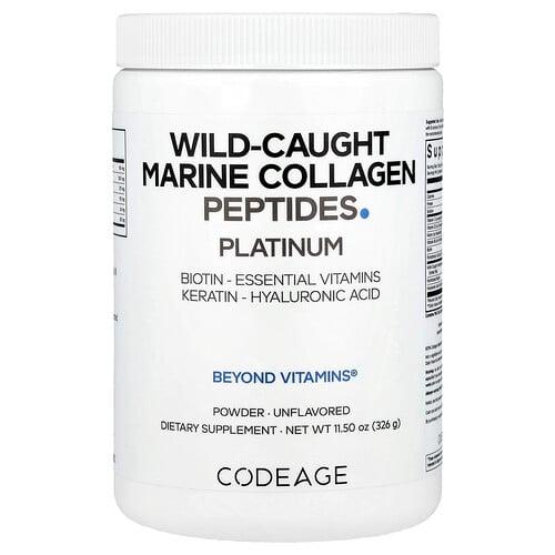 Codeage, 자연산 해양 콜라겐 펩타이드 분말, 플래티넘, 무맛, 326g(11.5oz) 상품 이미지