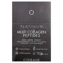 Codeage, 멀티 콜라겐 펩타이드, 플래티넘, 무맛, 30팩, 각 11g(0.38oz)
