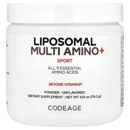 Codeage, Sport, 리포소말 멀티 아미노+ 분말, 무맛, 174.2g(6.15oz)