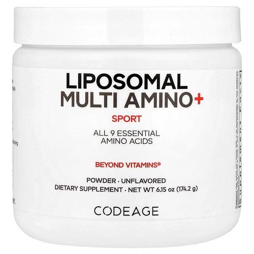 Codeage, Sport, 리포소말 멀티 아미노+ 분말, 무맛, 174.2g(6.15oz) 상품 이미지