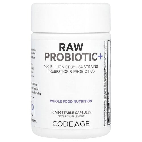 Codeage, 무가공 프로바이오틱+, 1,000억CFU, 베지 캡슐 30정 상세 이미지