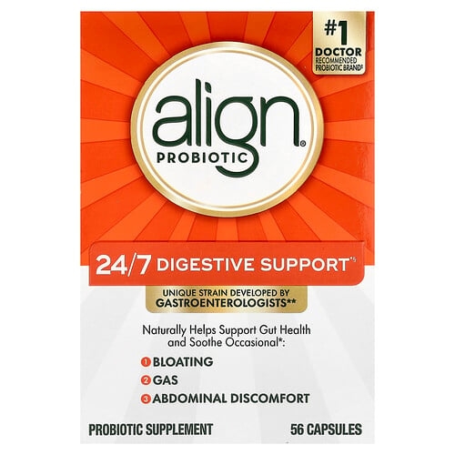 얼라인 프로바이오틱스 Align Probiotics, 24/7 소화 지원, 프로바이오틱 보충제, 캡슐 56정(캡슐당 10정) 상세 이미지