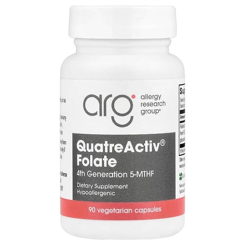 알러지 리서치 그룹 Allergy Research Group, QuatreActiv® 엽산, 베지 캡슐 90정(캡슐 1정당 833mcg) 상세 이미지