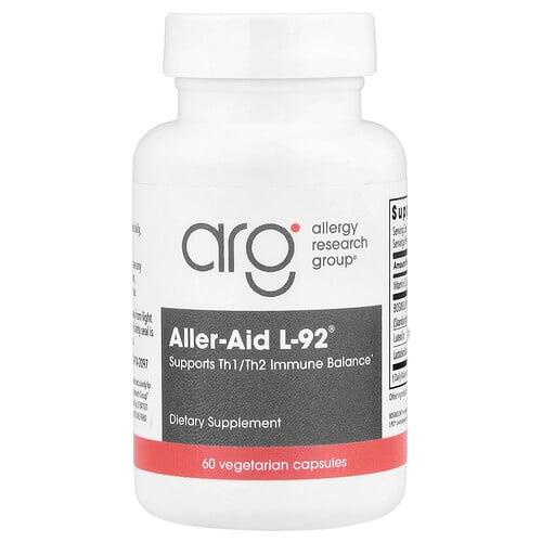 알러지 리서치 그룹 Allergy Research Group, Aller-Aid L-92®, 베지 캡슐 60정 상품 이미지