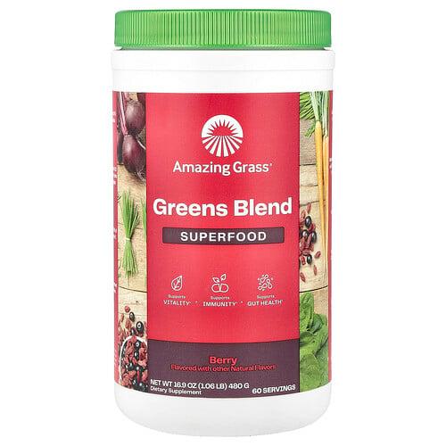 어메이징 그라스 Amazing Grass, Greens Blend 슈퍼 푸드, 베리 맛, 480g(16.9oz) 상품 이미지
